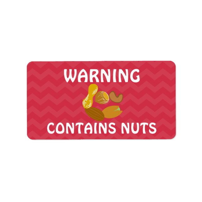 Contains Peanuts Nuts Food Allergy Alert Stickers (Front)