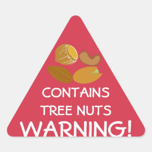 Contains Tree Nuts Food Allergy Alert Stickers