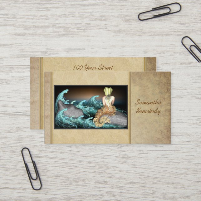 Conte des cartes de profil d'art de sirène (Devant/Arrière en situation)