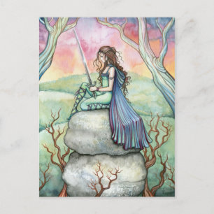 Contemplating Guinivere Postcard by Molly Harrison