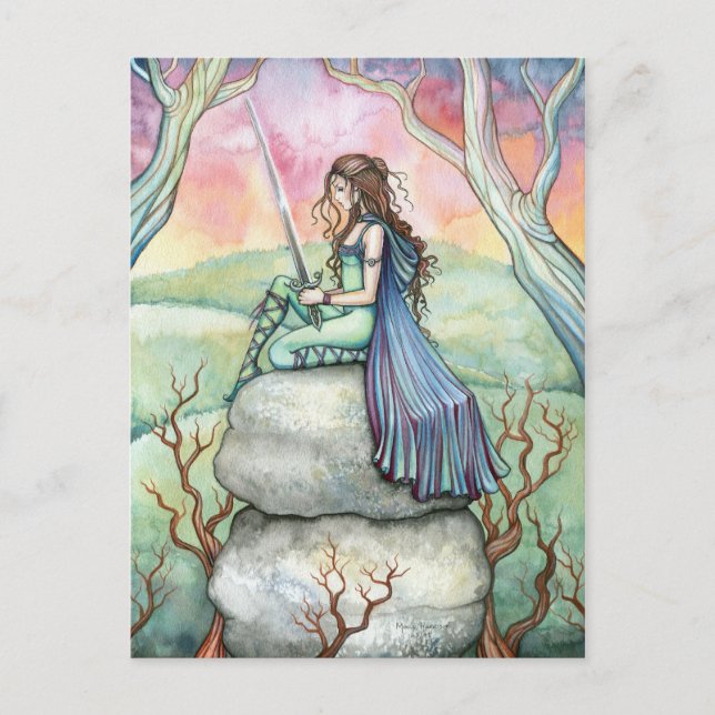 Contemplating Guinivere Postcard by Molly Harrison (Front)