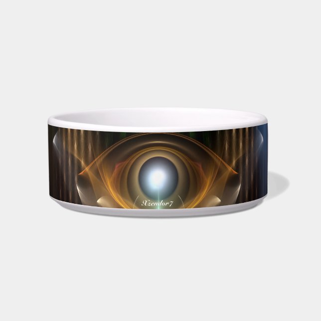 Contemplating Oz Fractal Art Pet Bowl (Front)