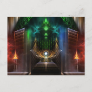 Contemplating Oz Fractal Art Postcard