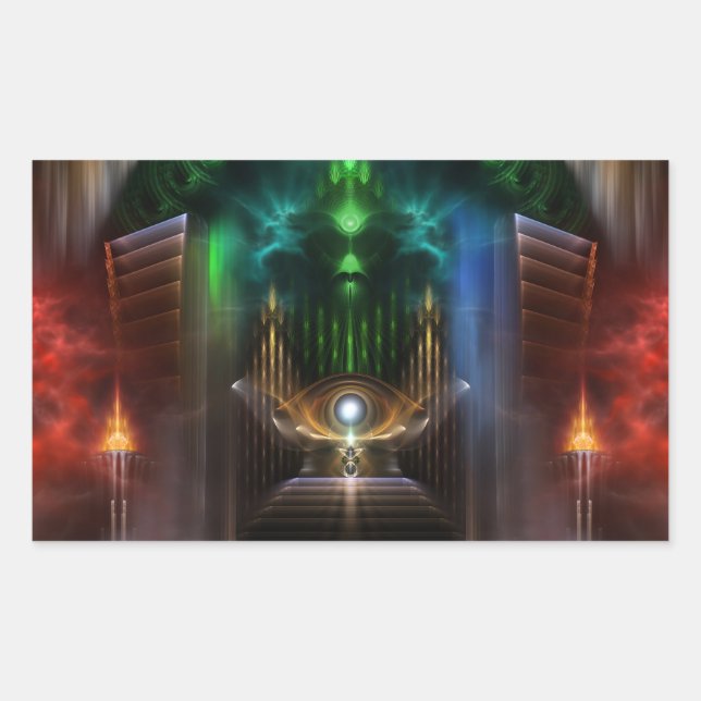 Contemplating Oz Fractal Art Sticker (Front)