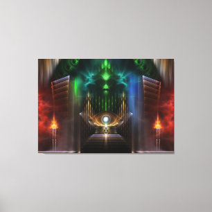 Contemplating Oz Fractal Art  Wrapped Canvas Print