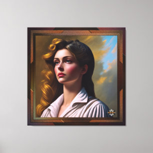 Contemplating The Future AI Concept Art by Xzendor Canvas Print