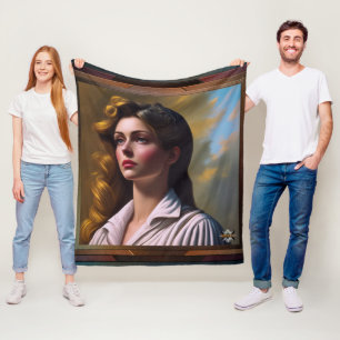 Contemplating The Future AI Concept Art by Xzendor Fleece Blanket