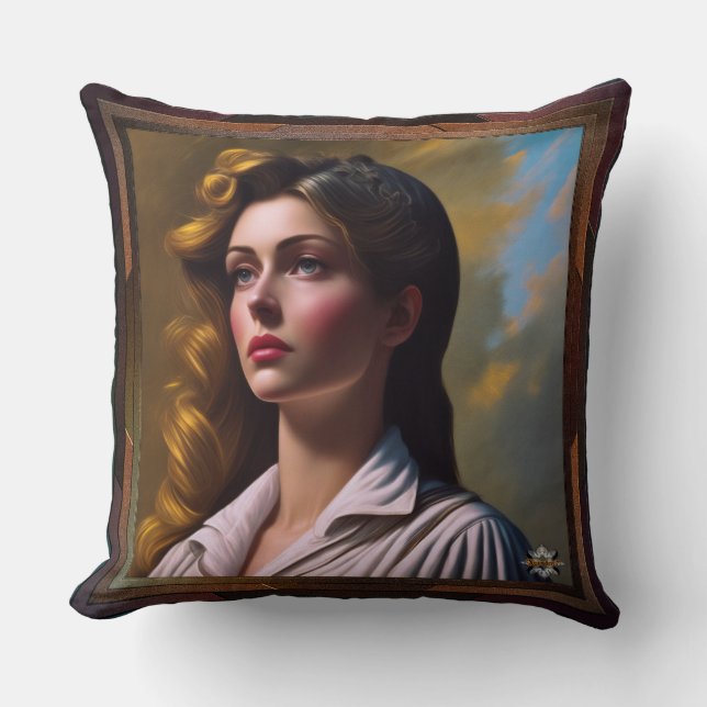 Contemplating The Future AI Concept Art by Xzendor Throw Pillow (Front)