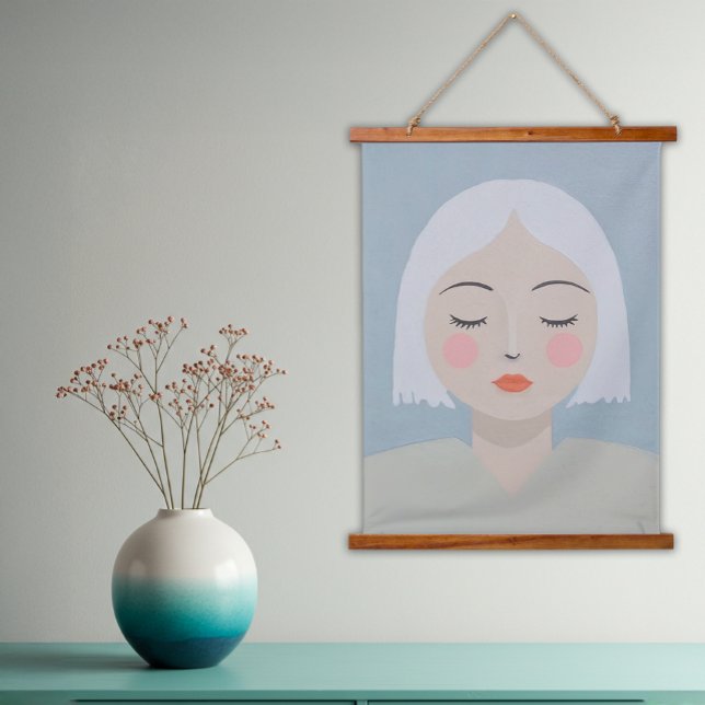 Contemplation - Minimalist Portrait Hanging Tapestry (Creator Uploaded)