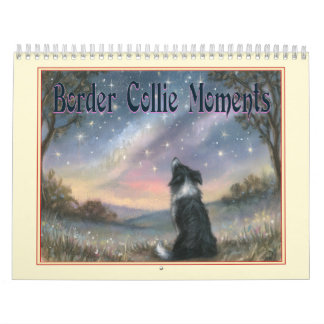 Contemplative Border Collie Dogs Wall Calendar