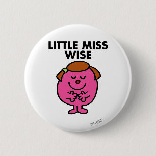 Contemplative Little Miss Wise 2 Inch Round Button