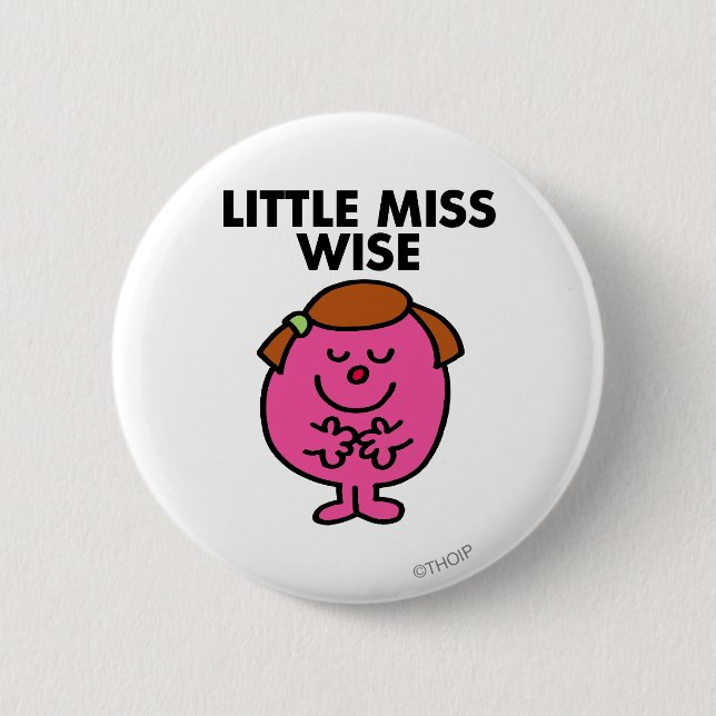 Contemplative Little Miss Wise 2 Inch Round Button (Front)