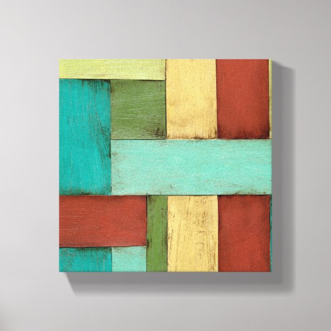 Contempoary Coastal Multicolored Painting Canvas Print (Front)