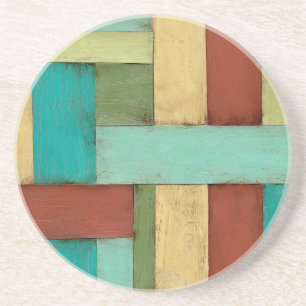 Contempoary Coastal Multicolored Painting Coaster