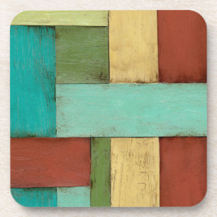 Contempoary Coastal Multicolored Painting Coaster
