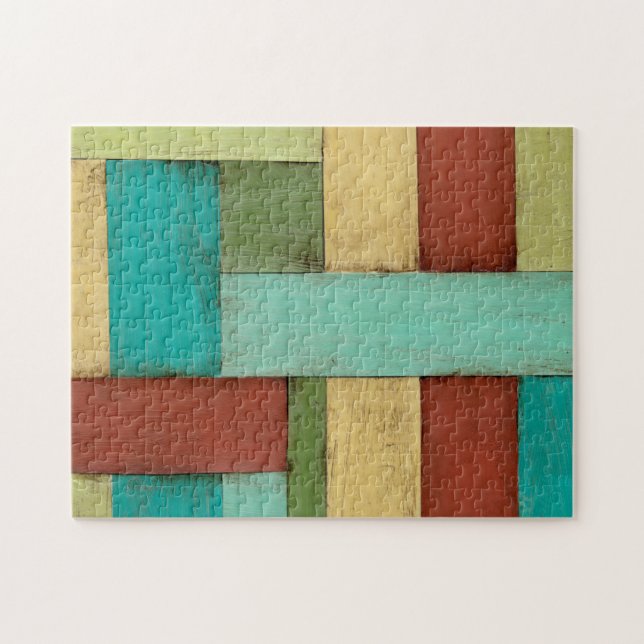 Contempoary Coastal Multicolored Painting Jigsaw Puzzle (Horizontal)