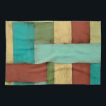 Contempoary Coastal Multicolored Painting Kitchen Towel<br><div class="desc">Aqua,  green,  red and yellow meet in an explosion of colour reminiscent of a pattern on a beach deck. Hanging this contemporary coastal painting on your wall may entice you to take that vacation you've been putting off! Makes a great gift for anyone in need of a beach getaway.</div>