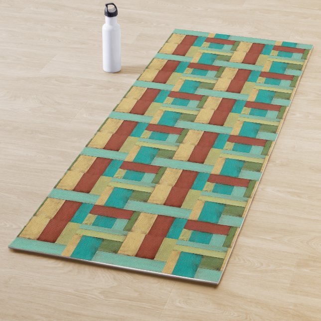 Contempoary Coastal Multicolored Painting Yoga Mat (In Situ)