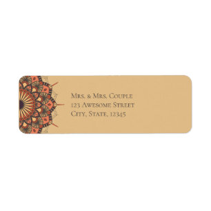 Contemporain Brown Peach Mandala