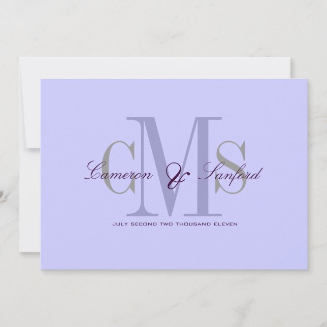 Contemporain + chic monogramme Mariage Invitations (Devant)