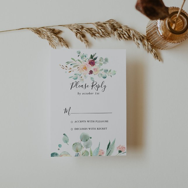 Contemporain Eucalyptus Floral RSVP (Créateur téléchargé)