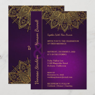 Contemporain Gold Mandala Faire-part de mariage