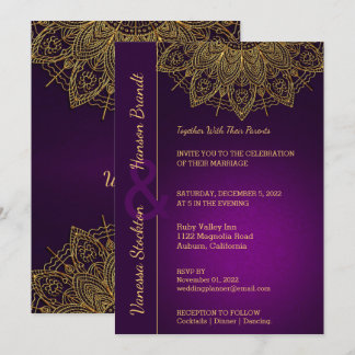 Contemporain Gold Mandala Faire-part de mariage