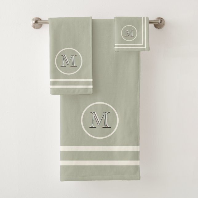 Contemporain Serene Elégant Beige Unique Monogramm (En situation)