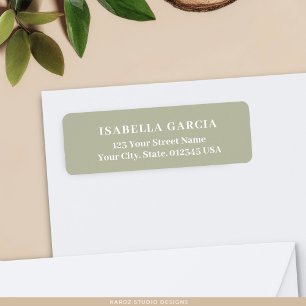 Contemporain Simple Sage Green Adresse de retour