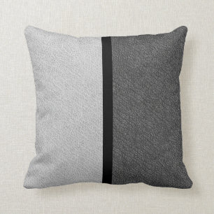 Contemporary 2 Tone Textured Design with Stripe Throw Pillow