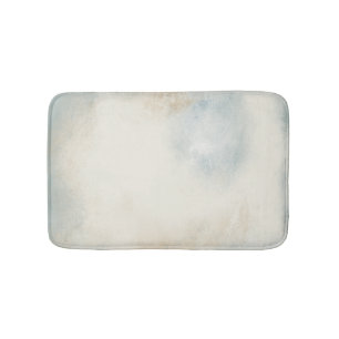 Contemporary Abstract Blue Cream Gold Art Bath Mat