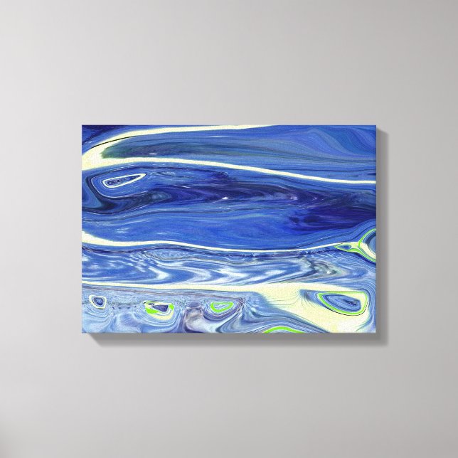contemporary abstract blue swirl design canvas print (Front)