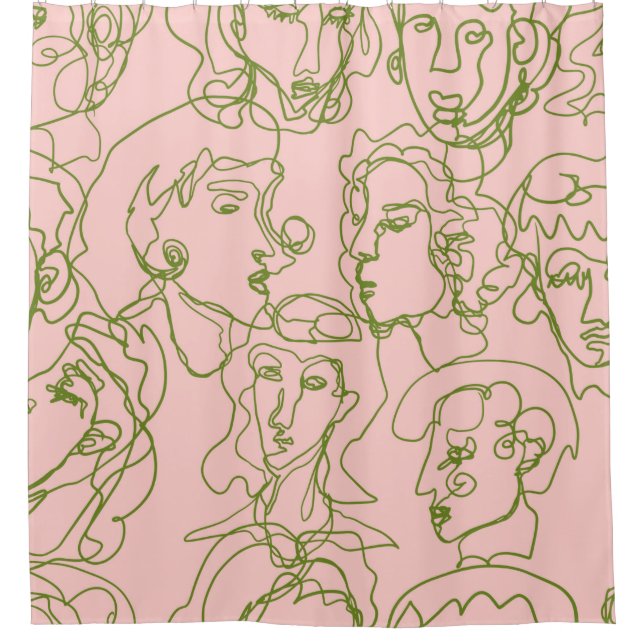 Contemporary abstract female faces. Minimalistic e (Front)