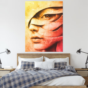 Contemporary Abstract Female Portrait Canvas Print
