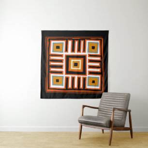 Contemporary Abstract Geometric African pattern Tapestry