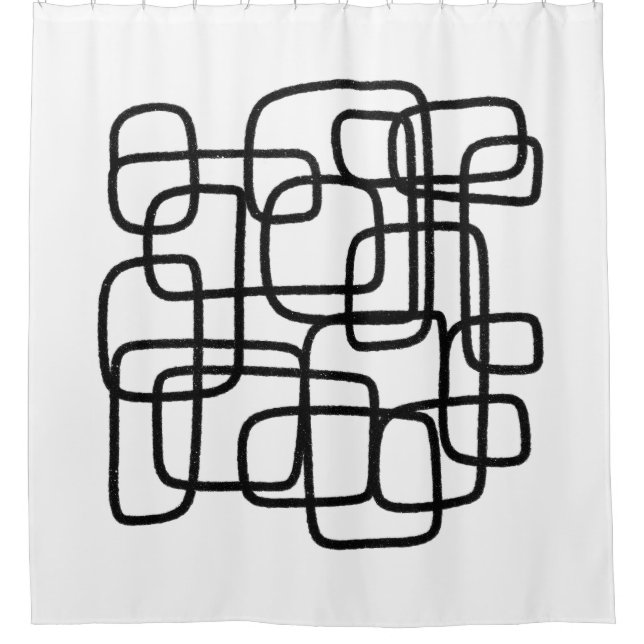 Contemporary Abstract Line Art Black And White  (Front)