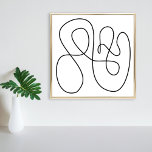 Contemporary Abstract Line Art Black and White Poster<br><div class="desc">This elegant drawing features minimalist modern continuous line art in black and white.</div>