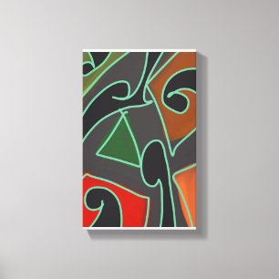 Contemporary Abstract Maori Art work 3 by RRW 2025 Canvas Print