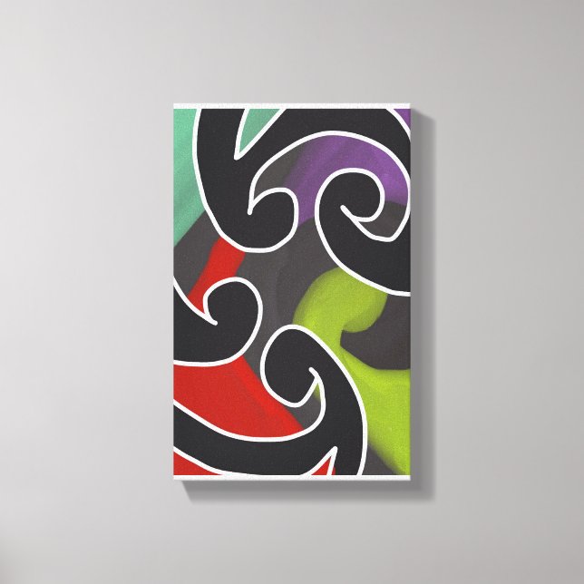 Contemporary Abstract Maori Art work 5 by RRW Canvas Print (Front)