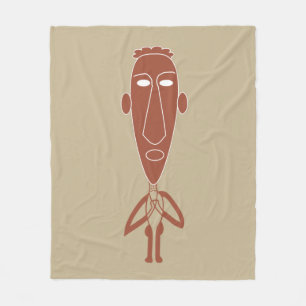 Contemporary Abstract Modern Face art Fleece Blanket