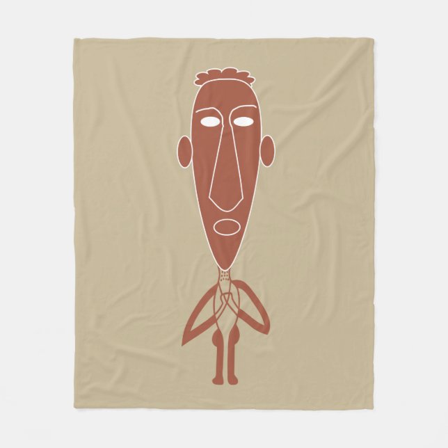 Contemporary Abstract Modern Face art Fleece Blanket (Front)
