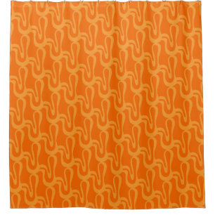 Contemporary Abstract Pop Wiggle Pattern in Orange