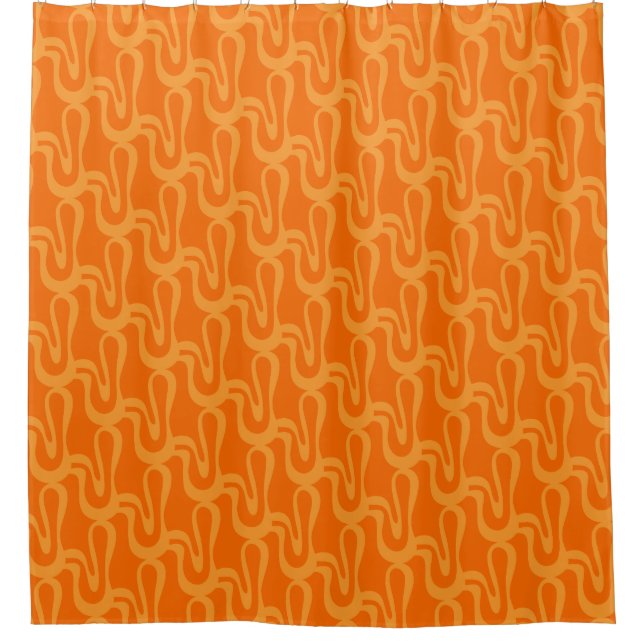 Contemporary Abstract Pop Wiggle Pattern in Orange (Front)