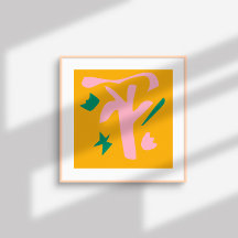Contemporary Abstract Shapes – pink yellow green