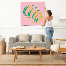 Contemporary Abstract Shapes – pink yellow green