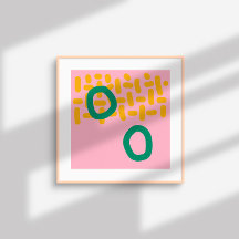 Contemporary Abstract Shapes – pink yellow green