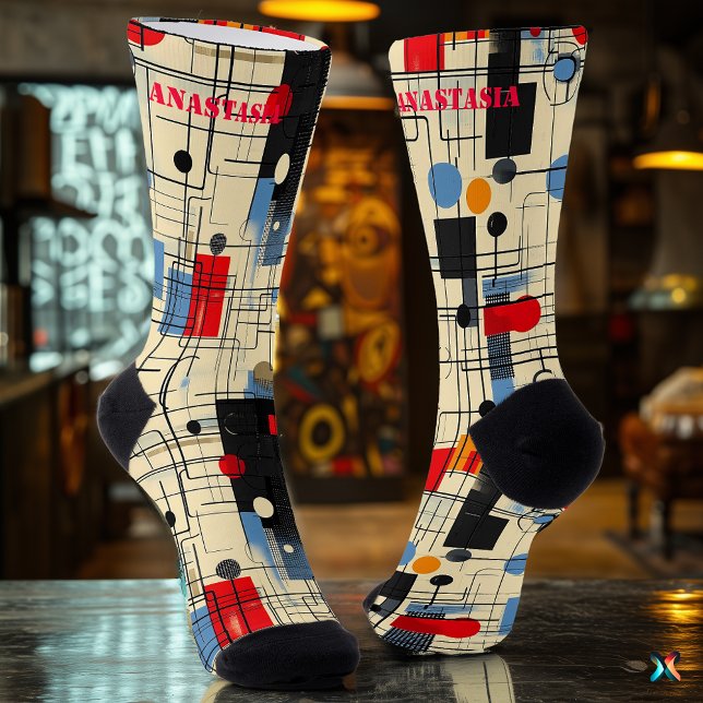 Contemporary Abstract Socks with Dynamic Geometry (Creator Uploaded)