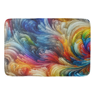 Contemporary Abstract Swirl Spectrum Bath Mat