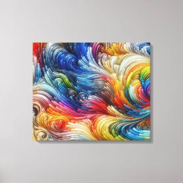 Contemporary Abstract Swirl Spectrum Canvas Print (Front)