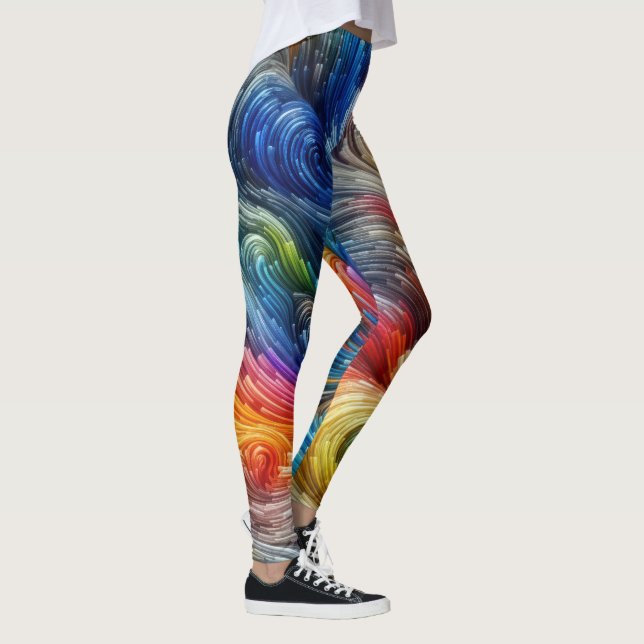 Contemporary Abstract Swirl Spectrum Leggings (Right)